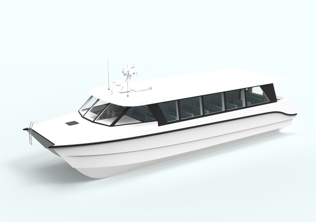 يخوت ألمنيوم بطول 16 مترًا، قارب صيد فاخر للركاب، قارب مع محرك