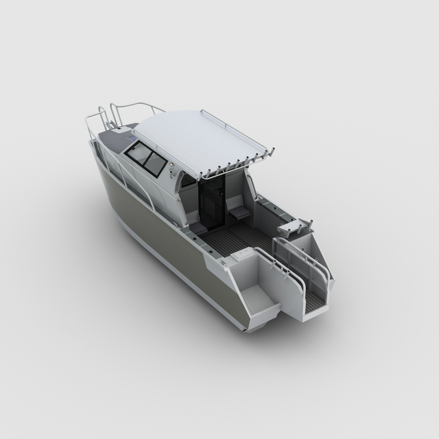 Allsealion 7.9m قارب صيد رياضي خارجي مع كابينة مغلقة 400L قارب يخت من الألومنيوم للبيع